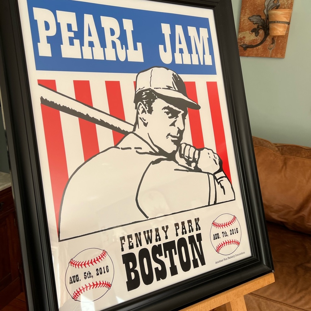 Pearl Jam 2016 Fenway Show Poster